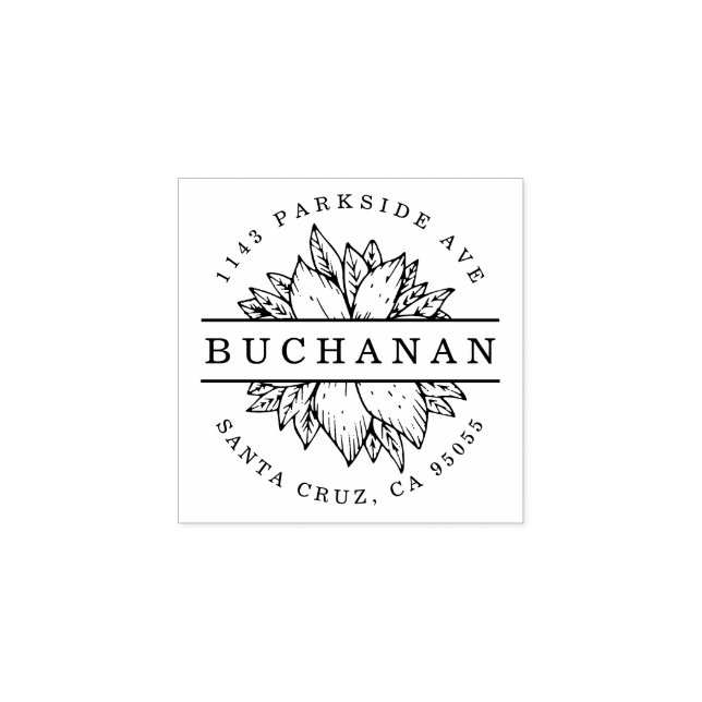 Carimbo De Borracha Nome da família Endereço de devolução circular Bot (Impressão)