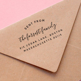 Carimbo De Borracha Nome Da Família Minimalista Enviado Do Endereço De