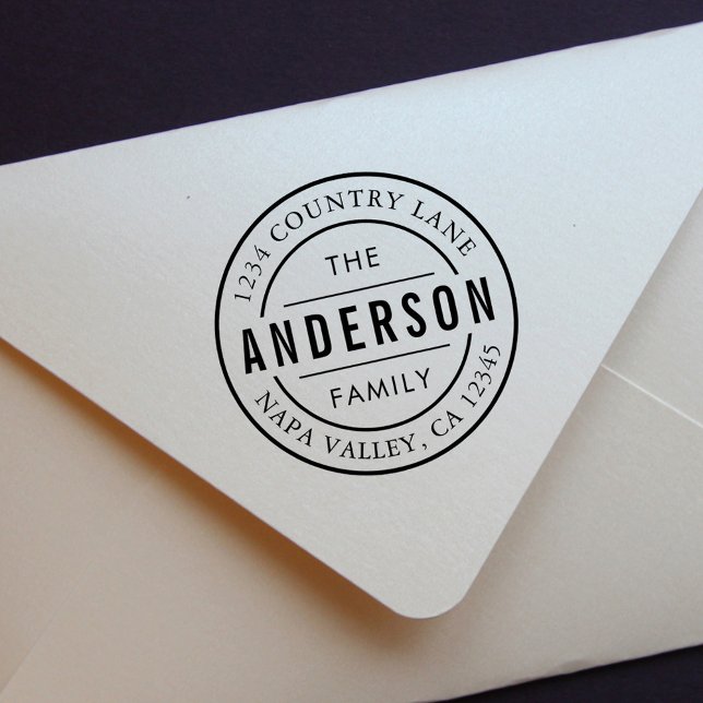 Carimbo De Borracha Nome da Família Personalizada | Crie Seu Próprio E (Criador carregado)