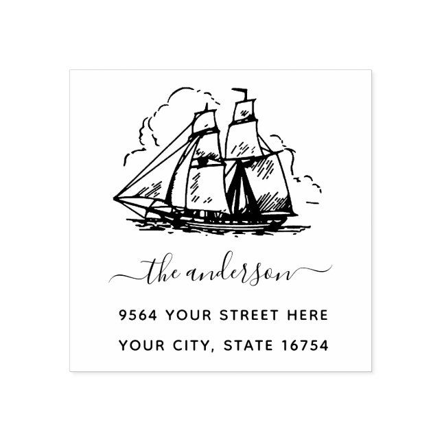 Carimbo De Borracha Nome da Família Personalizada Endereço de Devoluçã (Impressão)