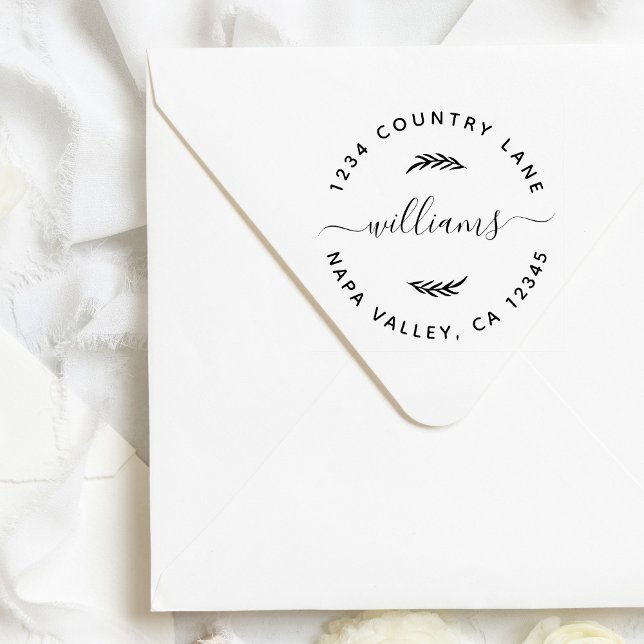 Carimbo De Borracha Nome da Família Personalizada Voltar ao Endereço d (Criador carregado)