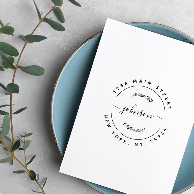 Carimbo De Borracha Nome da Família Personalizada Voltar ao Endereço d (Criador carregado)