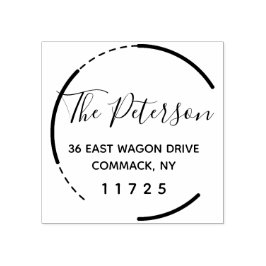 Carimbo De Borracha Nome da Família Russo Circular Personalizada