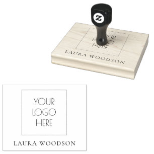 Carimbo De Borracha Nome de logotipo minimalista simples