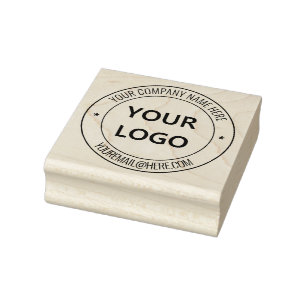 Carimbo De Borracha Nome de logotipo personalizado Email Round Borrach