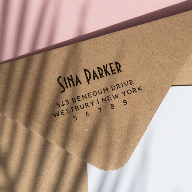 Carimbo De Borracha Nome do deco e sobrenome do chic Endereço de devol (Rubber Stamp Mock-up)