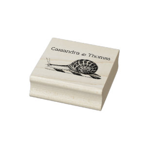 Carimbo De Borracha Nome do Desenho do Vintage Snail