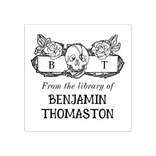 Carimbo De Borracha Nome do Livro da Biblioteca de Rosas Góticos Vinta