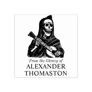 Carimbo De Borracha Nome do Livro da Biblioteca de Violões do Esquelet