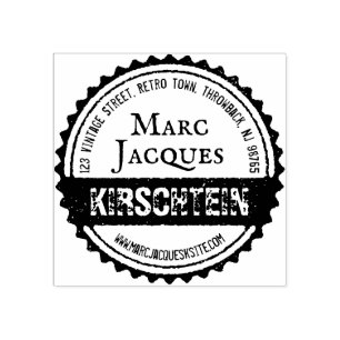 Carimbo De Borracha Nome do logotipo Vintage Endereço Frasco Círculo d