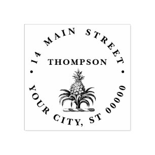 Carimbo De Borracha Nome do Pancanal do Ananás Herádico