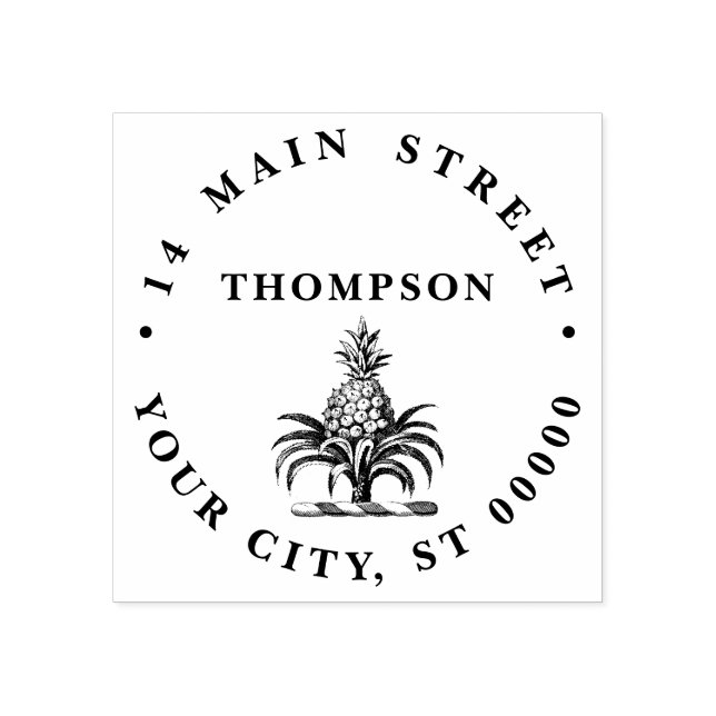 Carimbo De Borracha Nome do Pancanal do Ananás Herádico (Impressão)