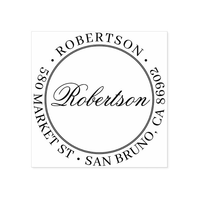 Carimbo De Borracha Nome do Script Elegante Endereço de Retorno Formal (Impressão)