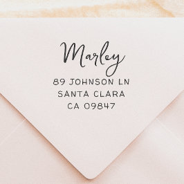 Carimbo De Borracha Nome e endereço da família de script de corte