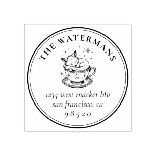 Carimbo De Borracha Nome e endereço da Raposa Mágica de Bebê Doce com 