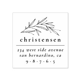 Carimbo De Borracha Nome e endereço de devolução da família botânica e