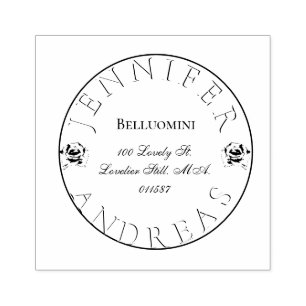 Carimbo De Borracha Nome e endereço do Newlyweds