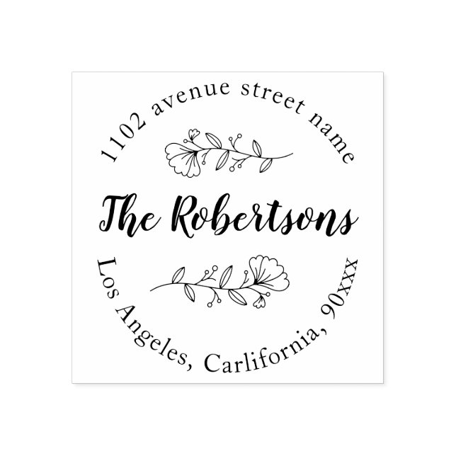 Carimbo De Borracha nome e endereço personalizados (Impressão)