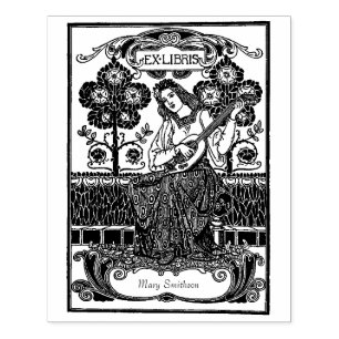 Carimbo De Borracha Nome ex do costume de Libris do vintage bonito