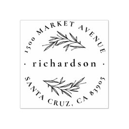 Carimbo De Borracha Nome Formal Botânico Elegante Endereço de Retorno 