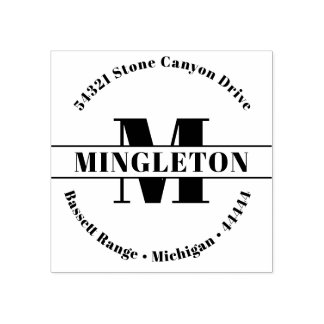 Carimbo De Borracha Nome inicial da família em negrito