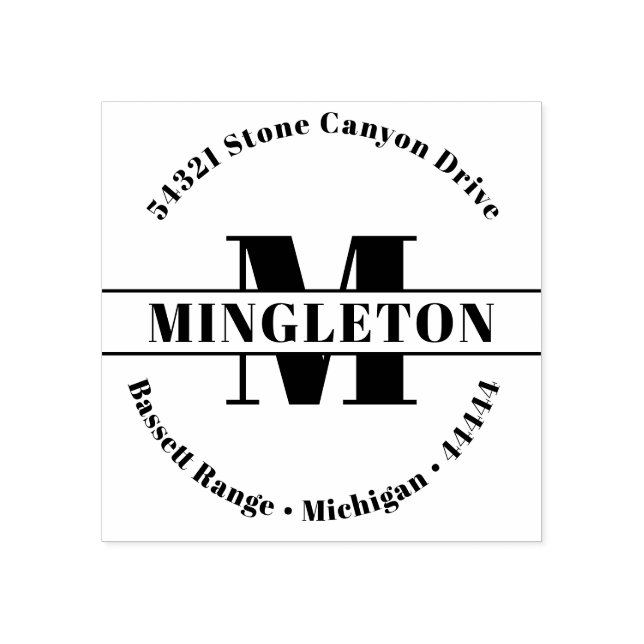 Carimbo De Borracha Nome inicial da família em negrito (Impressão)