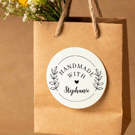 Carimbo De Borracha Nome Personalizado Botânico Moderno Fabricado com 