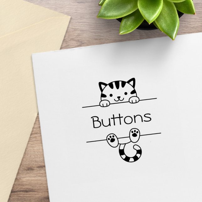 Carimbo De Borracha Nome Personalizado de Previsão de Gato de Guias de (Criador carregado)