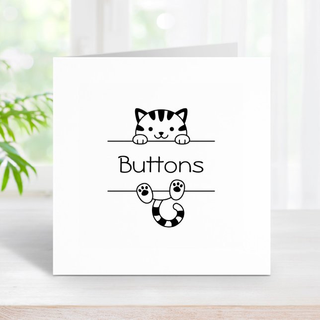 Carimbo De Borracha Nome Personalizado de Previsão de Gato de Guias de (Criador carregado)