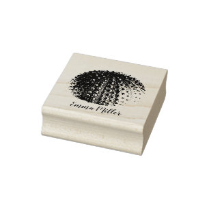 Carimbo De Borracha Nome Personalizado de Sea Urchin Assinatura Arte d