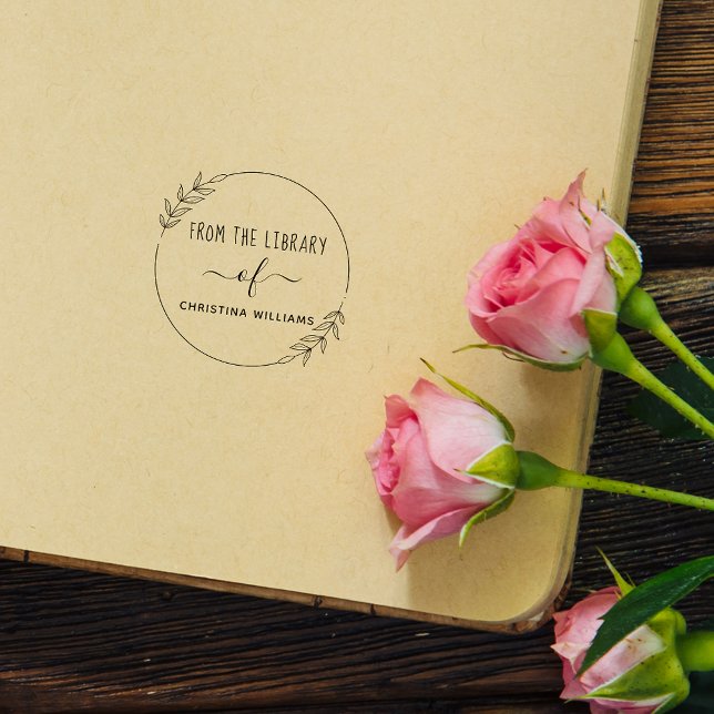 Carimbo De Borracha Nome Personalizado Descrito À Mão Da Biblioteca De (Criador carregado)