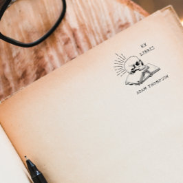 Carimbo De Borracha Nome Personalizado Do Livro Gótico Vintage Da Bibl