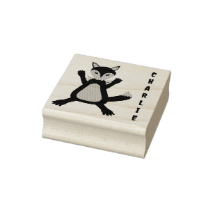 Carimbo De Borracha Nome Personalizado do Lobo de Halloween Cute