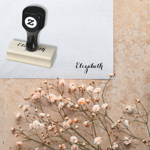 Carimbo De Borracha Nome Personalizado Elegante Estilo Script