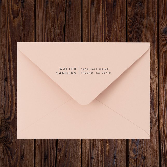 Carimbo De Borracha Nome Personalizado Simples e Sofisticado & Endereç (Simple classy return address rubber stamp adds elegant style to letters and packages.)