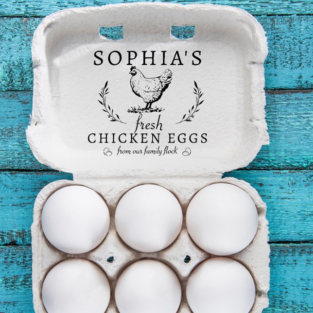 Carimbo De Borracha Nome profissional personalizado de empresa com cot (Personalized business name egg stamp for egg lovers)
