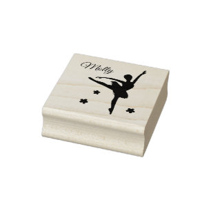 Carimbo De Borracha Nome Próprio Ballerina Personalizada Inicial