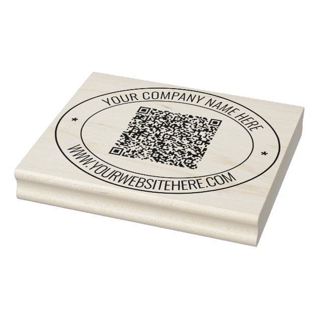 Carimbo De Borracha Nome Web Site QR Code Round Rubber Stamp Modelo (Carimbo)
