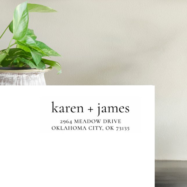 Carimbo De Borracha Nomes de Casais Personalizados com Endereço de Ret (Criador carregado)