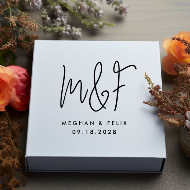 Carimbo De Borracha Nomes de Script Moderno do Monograma de Casamento (Criador carregado)