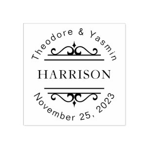 Carimbo De Borracha Nomes Decorativos De Casal Favorecidos Personaliza