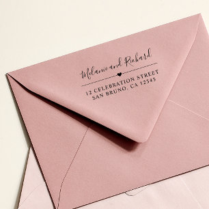 Carimbo De Borracha Nomes elegantes do roteiro & endereço do remetent