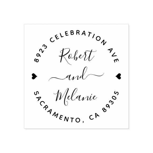 Carimbo De Borracha Nomes manuscritos bonitos Endereço de Devolução de (Impressão)