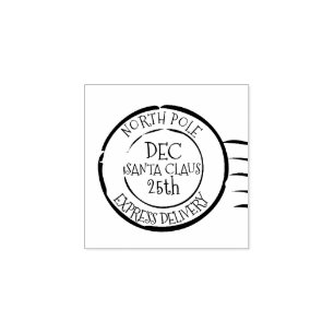 Carimbo De Borracha North Pole Express Delivery Santa Claus