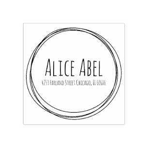 Carimbo de borracha nos círculos de porta