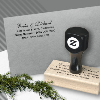 Carimbo De Borracha Nossos Nomes Endereço de Devolução de Casamento