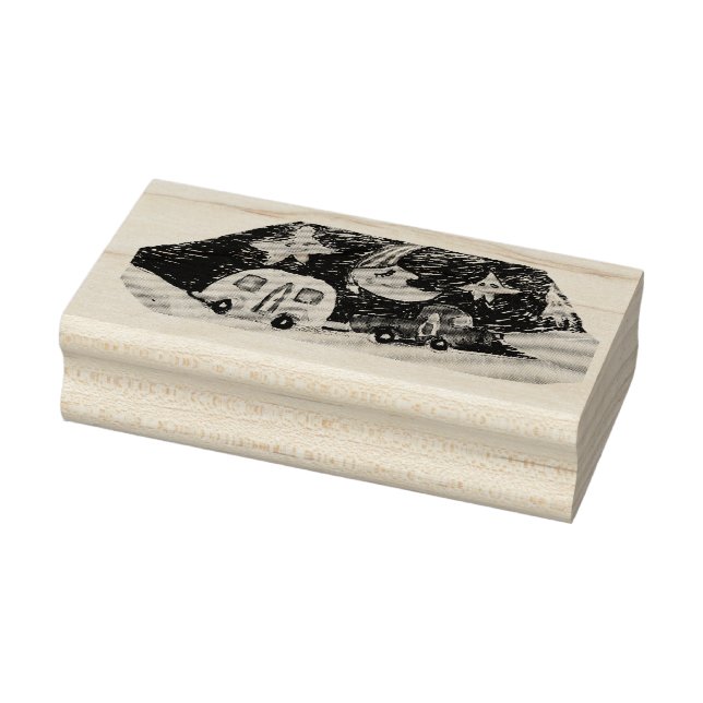 Carimbo De Borracha O Caminhão, O Reboque E A Lua 😴 Sonolenta 🌙 (Carimbo)