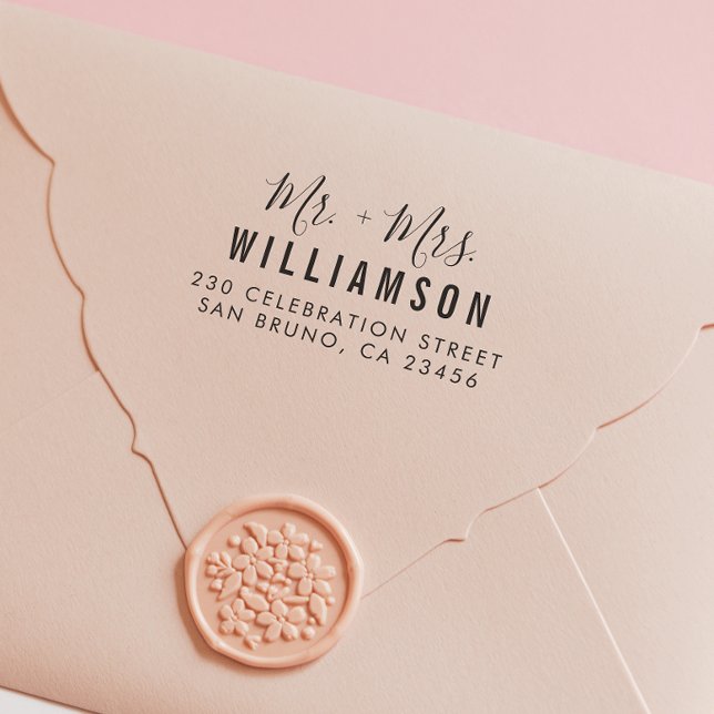 Carimbo De Borracha O casamento feito sob encomenda do roteiro moderno (Rubber Stamp Mock-up)