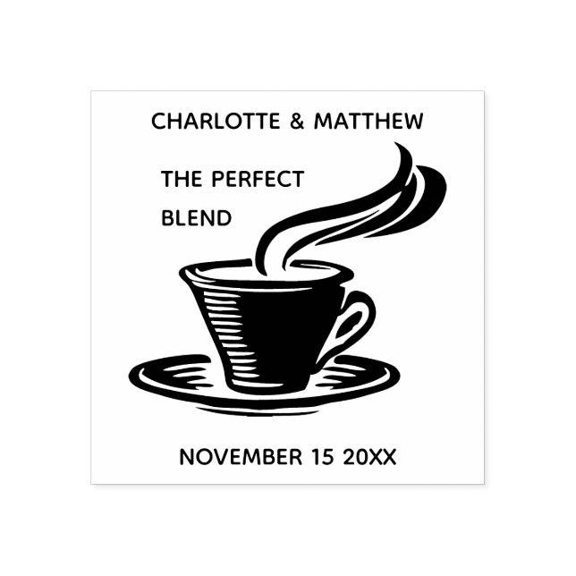 Carimbo De Borracha O Casamento Perfeito Do Café Tea (Impressão)