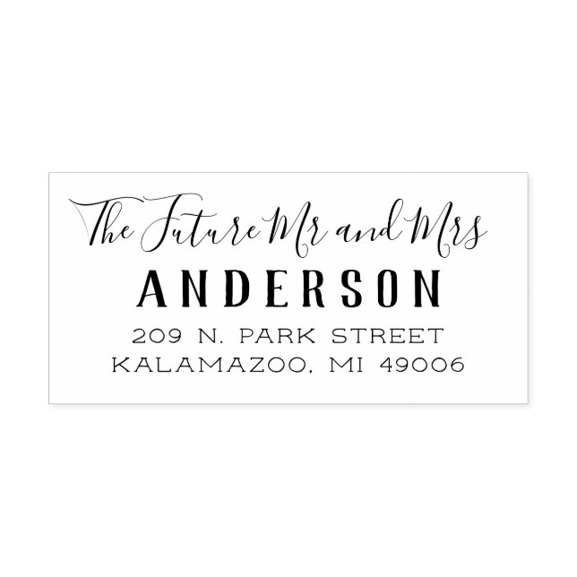 Carimbo De Borracha O futuro Sr. e Sra. Script Wedding Endereço de Reg (Impressão)